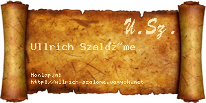 Ullrich Szalóme névjegykártya
